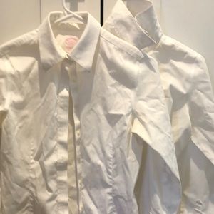 2x Brooks brothers white button down